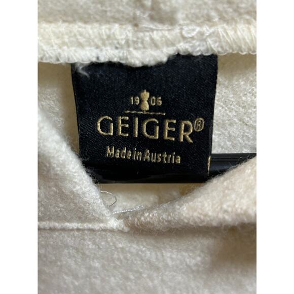 Geiger Austria Women's Hoodie Sweater Beige Boiled Wool Pullover - Size 36/Small - Picture 6 of 8